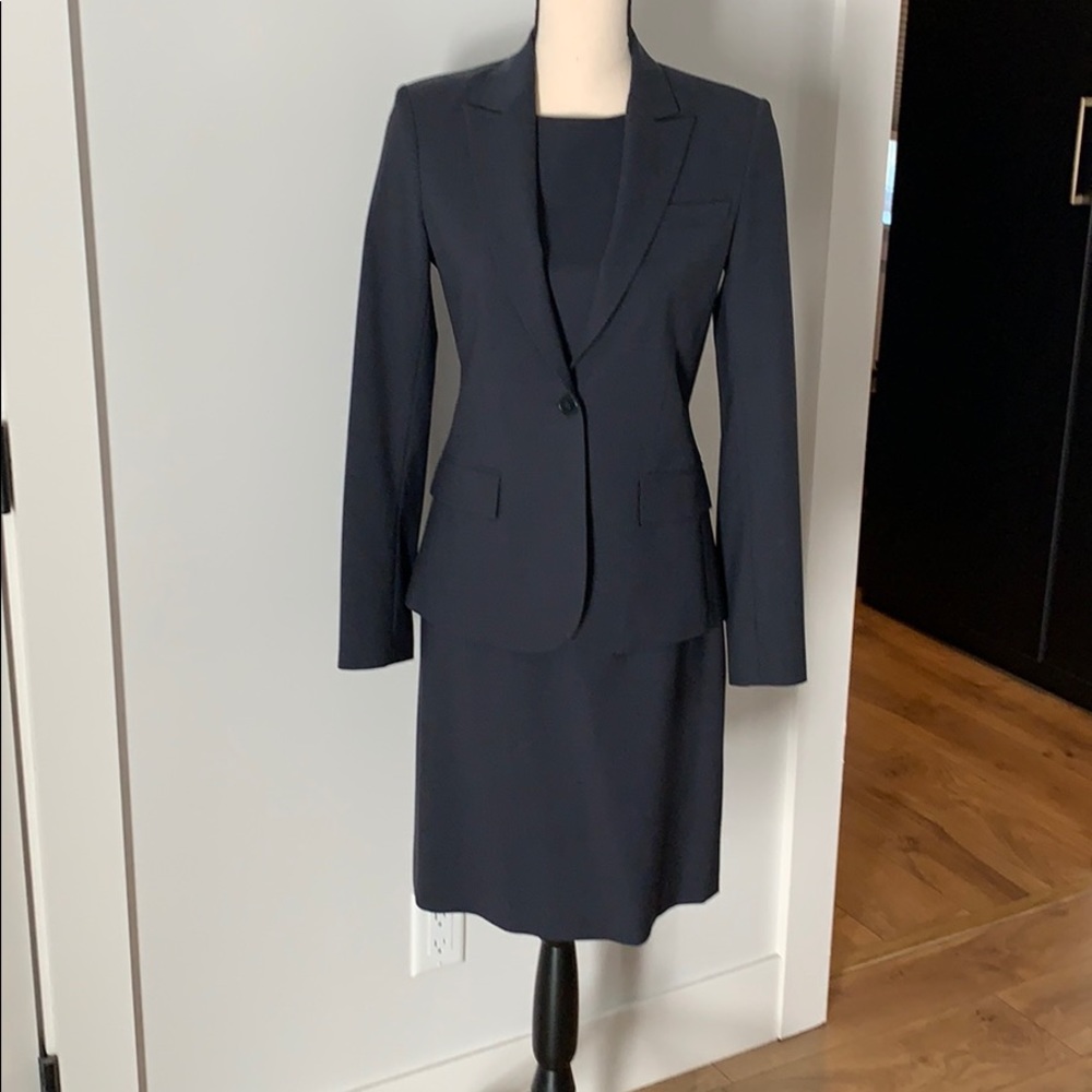 Theory Charcoal Gray Shift Dress With Blazer
